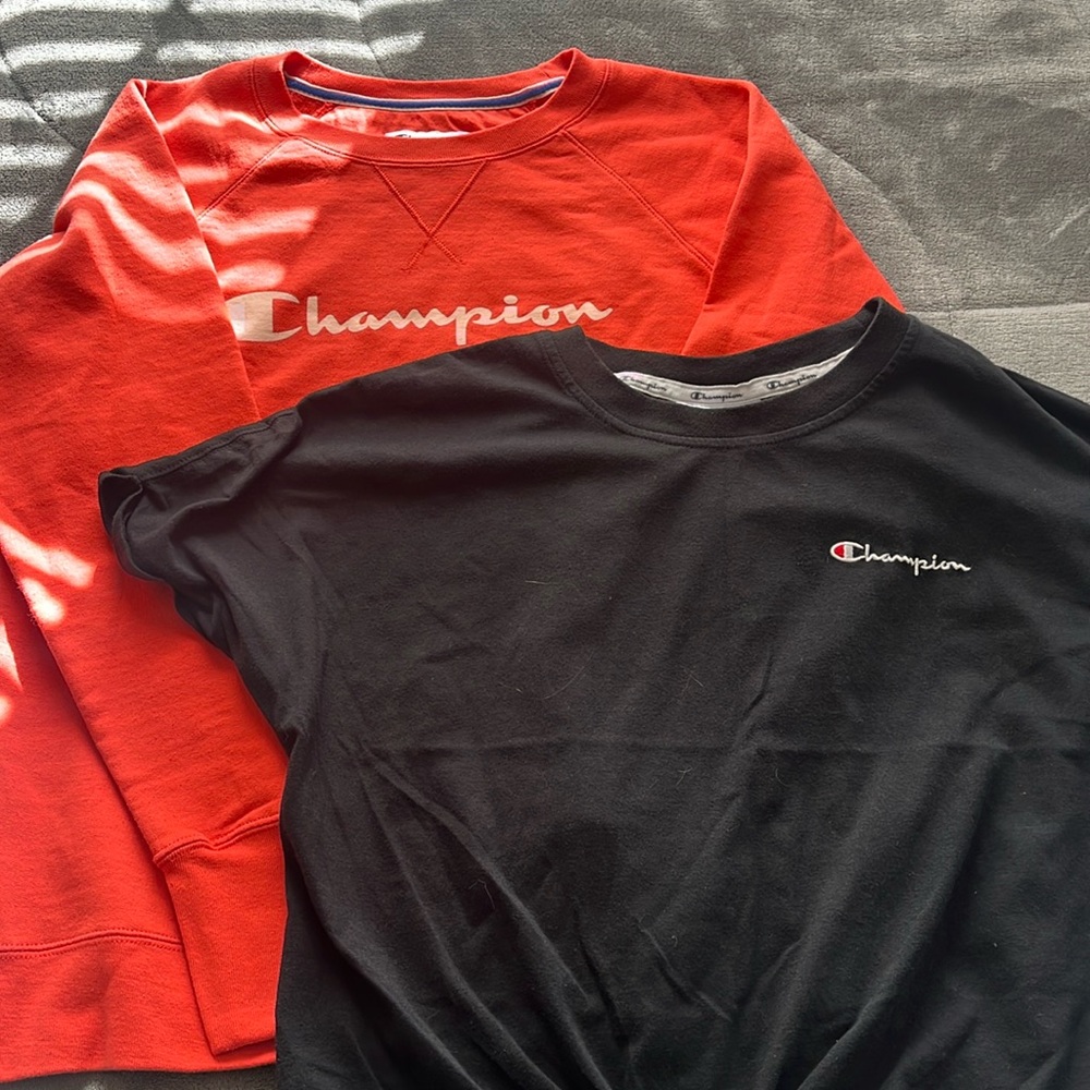 M Champion crew neck and shirt